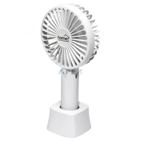   Home HF 9/WH kézi, tölthető ventilátor, 4 W, 10 cm-es lapátátmérő, 3 fokozat, 1200 mAh Li-ion akkumulátor, asztali tartó, fehér