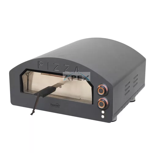 HOME HGPZ02 elektromos pizzakemence, 2000W, max. 380 °C, IPX4 védelem, 33x33 cm sütési felület, 1,5 cm-es Cordierite pizzakő, rozsdamentes ajtó