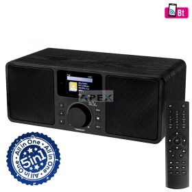   SAL INR 5000/BK internetrádió, 5 in 1, 2x5 W, Bass reflex, világrádió, FM RDS, BT, AUX, Média Center hálózati zenetár, EQ
