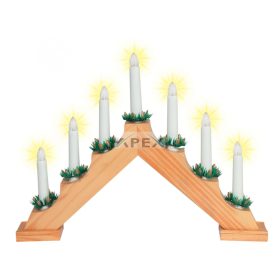 Home KAD 01 gyertyapiramis, 7 db izzó, lakkozott fa, L7D