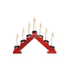   Home KAD 07/RD gyertyapiramis, 7 db izzó, piros fa, L2040C/E10