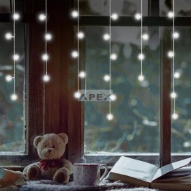   Home KAF 50C LED/WH LED-es fényfüggöny, 0,81 m / 50 db hidegfehér LED,  fehér vezeték, álló fényű, hálózati adapter, beltéri kivitel