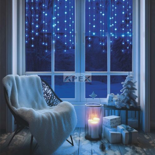 HOME KAF50DLEDWH DOT LED-es fényfüggöny, 50db hidegfehér DOT LED, 81cm, állófényű, adapteres tápellátás, beltéri kivitel