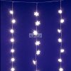 HOME KAF50WW LED-es hópehely fényfüggöny, 1,35 m, 50 db melegfehér LED, hálózati tápellátás, beltéri kivitel
