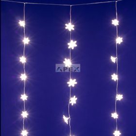   HOME KAF50WW LED-es hópehely fényfüggöny, 1,35 m, 50 db melegfehér LED, hálózati tápellátás, beltéri kivitel