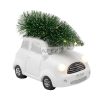 Home KDCA 15 LED-es kerámia fehér autó figura, beltéri kivitel, 11 db LED