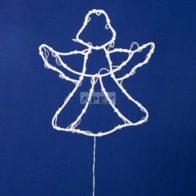   HOME KID501BWW LED-es angyal ablakdísz, 33x30 cm, 35 db melegfehér LED, időzítő, elemes tápellátás, beltéri kivitel