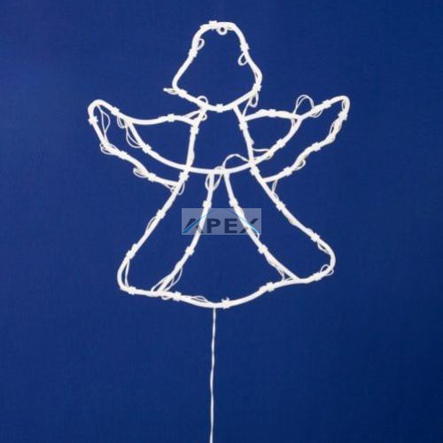 HOME KID501BWW LED-es angyal ablakdísz, 33x30 cm, 35 db melegfehér LED, időzítő, elemes tápellátás, beltéri kivitel