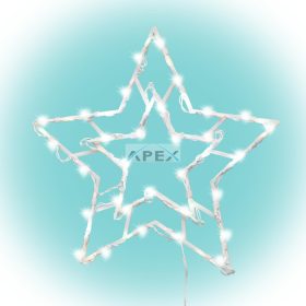   Home KID503WW csillag ablakdísz, kül- és beltéri kivitel, 35 db melegfehér LED, 2 tapadókorong, fehér tápkábel, 33 x 28 cm