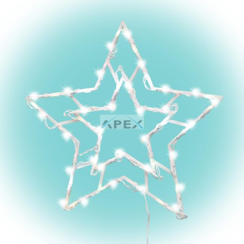 Home KID503WW csillag ablakdísz, kül- és beltéri kivitel, 35 db melegfehér LED, 2 tapadókorong, fehér tápkábel, 33 x 28 cm