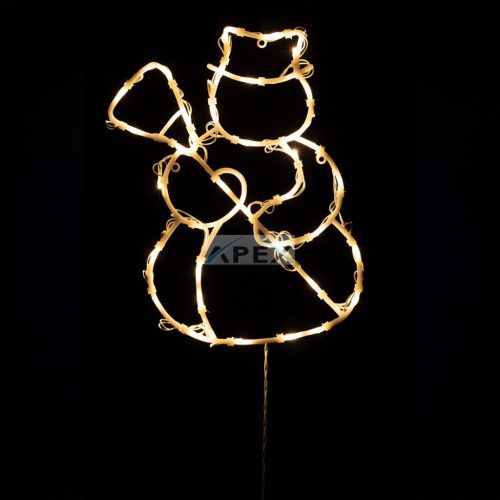 HOME KID507WW LED-es hóember ablakdísz, 35db melegfehér LED, időzítő, adapteres tápellátás, kül- és beléri kivitel