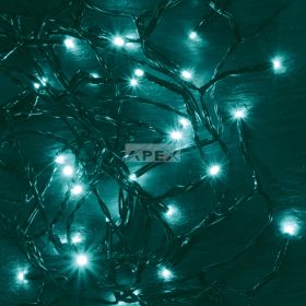   Home KII 100/T LED-es fényfüzér, 8 m / 100 db türkiz LED, állófényű, zöld vezeték, hálózati adapter, beltéri kivitel
