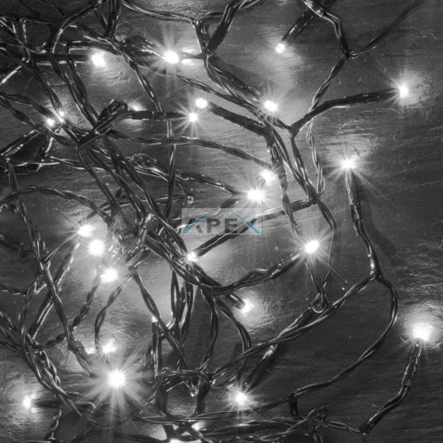 Home KII 50/WH LED-es fényfüzér, 4 m / 50 db hidegfehér LED, állófényű, zöld vezeték, hálózati adapter, beltéri kivitel