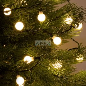   Home KII 50B/WW LED-es gömb fényfüzér, 4 m / 50 db melegfehér LED, állófényű, zöld vezeték, hálózati adapter, beltéri kivitel