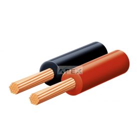   SAL KL 0,15 hangszóróvezeték, piros-fekete, 2 x 0,15 mm2, 0,1 mm elemi szál, 100 m/ tekercs