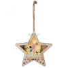 Home KLW 17 S ajtódísz, ablakdísz, fa, csillag forma, 6 db LED, lézervágott, hóember, kapcsolható
