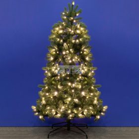   Home KMF 6/180 műfenyő beépített világítással, 350 db LED, 180 cm magasság, 106 cm átmérő, talpkapcsoló, 4 funkció