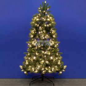   Home KMF 6/240 műfenyő beépített világítással, 650 db LED, 240 cm magasság, 134 cm átmérő, talpkapcsoló, 4 funkció