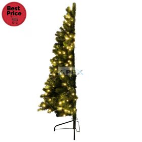   Home KMF 7/180 fél műfenyő beépített világítással, 240 db LED, 180 cm magasság, 100 cm legnagyobb átmérő, sík oldal