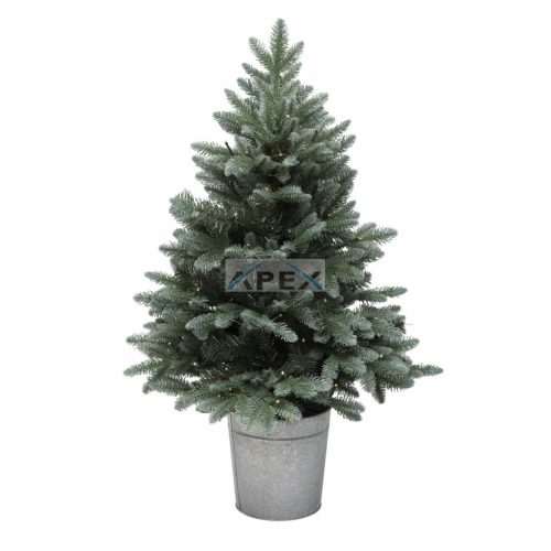 Home KMF90BLED elemes műfenyő LED-ekkel, 100db melegfehér LED, 90cm magas, 3D és 2D tűlevelek, elemes tápellátás, beltéri kivitel