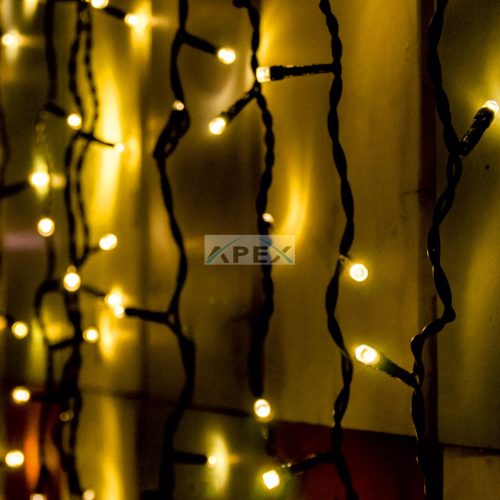 Home KSF 204/WW LED-es fényfüggöny, 2x2 m / 204 db melegfehér LED, állófényű, fekete vezeték, sorolható, kül- és beltéri kivitel