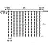 Home KSF 204/WW LED-es fényfüggöny, 2x2 m / 204 db melegfehér LED, állófényű, fekete vezeték, sorolható, kül- és beltéri kivitel
