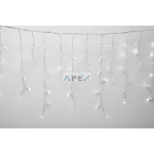 HOME KSFW200WW sorolható fényfüggöny, 4 méter, 200db melegfehér LED, fehér vezeték, kül- és beltéri kivitel