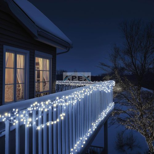 HOME KSIW100WH sorolható fényfüzér, 10 méter , 100db hidegfehér LED, fehér vezeték, kül- és beltéri kivitel