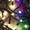Home LED 105/WW/M LED-es DUAL COLOR fényfüzér, 7 m / 100 db melegfehér és színes LED, fekete vezeték, 5 fényprogram, hálózati adapter, kül- és beltéri kivitel