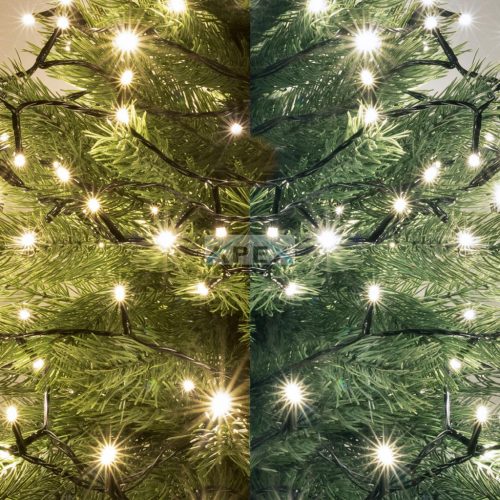 Home LED205WWWH LED-es dual color fényfüzér, kül- és beltéri kivitel, 200 db melegfehér/hidegfehér LED, 14 m füzérhossz