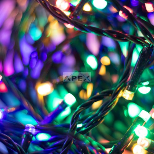 Home LED248M LED fényfüzér, 240db színes LED, 23,9m hosszúságú, 8 program időzítővel, zöld vezeték, adapteres tápellátás, kül- és beltéri kivitel