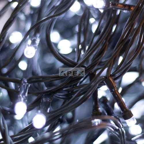 Home LED248WH LED fényfüzér, 240db hidegfehér LED, 23,9m hosszúságú, 8 program időzítővel, zöld vezeték, adapteres tápellátás, kül- és beltéri kivitel