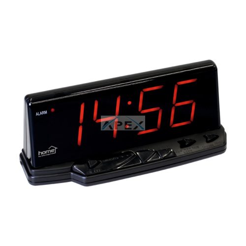 Home LTC 02 digitális LED ébresztőóra, 46 mm magas időkijelzés, állítható fényerő, ébresztés sípolással, szundifunkcióval, elemes vagy hálózati tápellátás