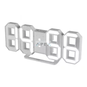   Home LTC 04 digitális, 3D LED ébresztőóra, 80 mm magas fehér kijelző, kitűnően leolvasható, háromféle fényerősség