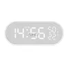 HOME LTC06 ébresztőóra, USB töltőkimenet, fehér kijelző, két ébresztési időpont, hőmérséklet és páratartalom mérés