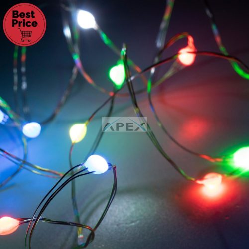 Home ML 112 RGB micro LED-es fényfüzér, 10 m / 100 db RGB micro LED, 12 fényprogram, távirányító, USB csatlakozó, beltéri kivitel