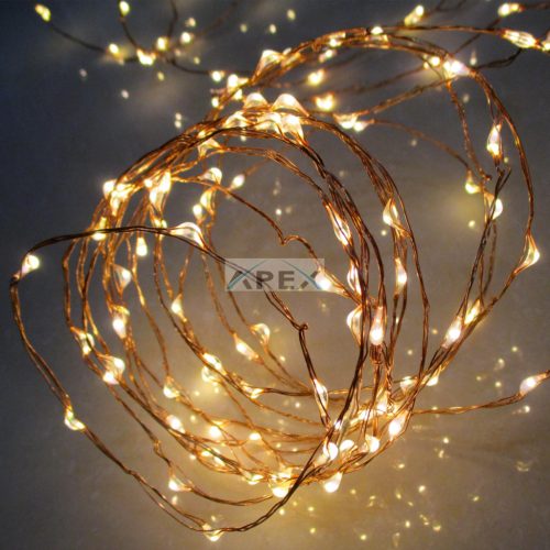 Home ML 160/WW micro LED-es fényfüzér, 15,9 m / 160 db melegfehér micro LED, állófényű, vékony vezeték, hálózati adapter, kül- és beltéri kivitel