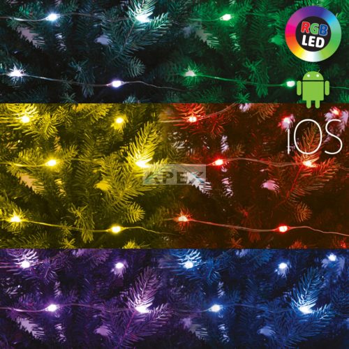 Home ML 200 RGB SMART micro LED-es fényfüzér, 20 m / 200 db RGB micro LED, applikációval vezérelhető, USB csatlakozó, beltéri kivitel