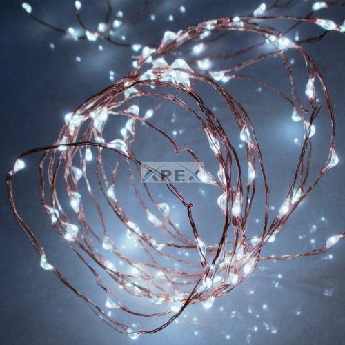 Home ML 80/WH micro LED-es fényfüzér, 7,9 m / 80 db hidegfehér micro LED, állófényű, vékony vezeték, hálózati adapter, kül- és beltéri kivitel