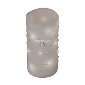   Home MLF 26/WH micro LED-es fényfüzér, 2 m / 20 db hidegfehér micro LED, állófényű, átlátszó vezeték, időzíthető, gombelemes, lapos elemtartó, beltéri kivitel