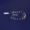 Home MLF 26/WW micro LED-es fényfüzér, 2 m / 20 db melegfehér micro LED, állófényű, átlátszó vezeték, időzíthető, gombelemes, lapos elemtartó, beltéri kivitel