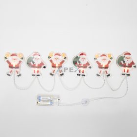   Home MLS6 LED-es mikulás fényfüzér, szilikon, 6db melegfehér LED, elemes tápellátás, beltéri kivitel