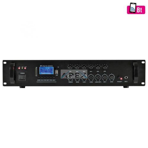 SAL MPA 240BT multimédiás keverő erősítő, 240 W, 6 csatorna, BT, FM rádió, USB/SD, EQ
