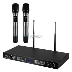   SAL MVN 910 vezeték nélküli mikrofonszett, digitális zajszűrés, 2x100 csatorna, ~140 m hatótáv, UHF frekvenciasáv, rack kompatibilis