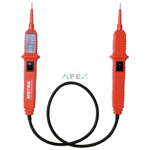 Home MVT 808ACE kétpólusú AC/DC feszültségvizsgáló, 6-400 V egyen- és váltakozó feszültséghez, 10 LED visszajelző, robusztus ház és vezeték