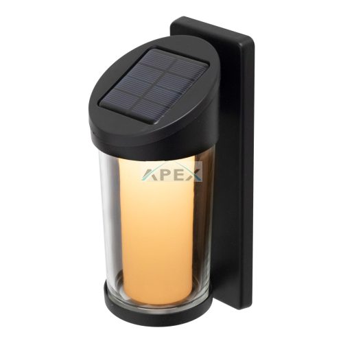 HOME MX653 napelemes falilámpa, 1 db melegfehér SMD LED, beépített akkumulátor, időjárásálló kivitel