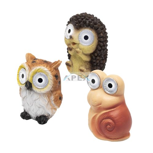 Home MX670 napelemes kerti lámpa, kisállatok, 2 db melegfehér LED, akkumulátor, műgyanta és műanyag, 12db/display