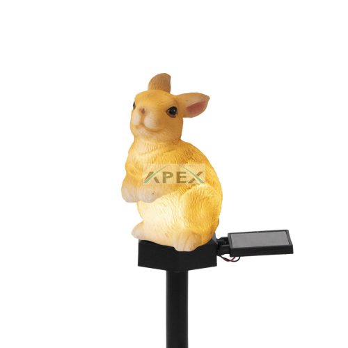 Home MX671N napelemes kerti lámpa, nyúl, 1 db melegfehér LED, akkumulátor, műgyanta, leszúrható