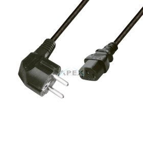   Home N 5X számítógépes hálózati csatlakozókábel, 3 x 0,75 mm2 hálózati vezeték, 2m, 250 V~/ max. 6 A / max. 1380 W