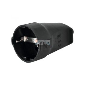   Home NEA 1/BK földelt aljzat egyenes kábelvezetéssel, aljzat gyermekvédelemmel, rugalmas törésgátlóval, 3680 W, fekete